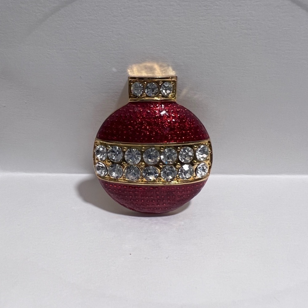 Vintage Eisenberg Ice Rhinestone Christmas Bulb Ornament Pin